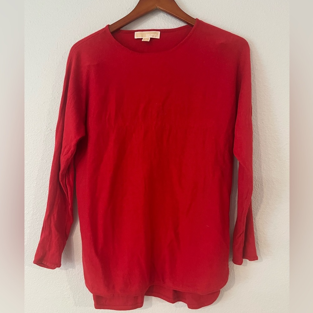 Michael Kors Crimson Red Knit‎ Pullover Sweater Size S